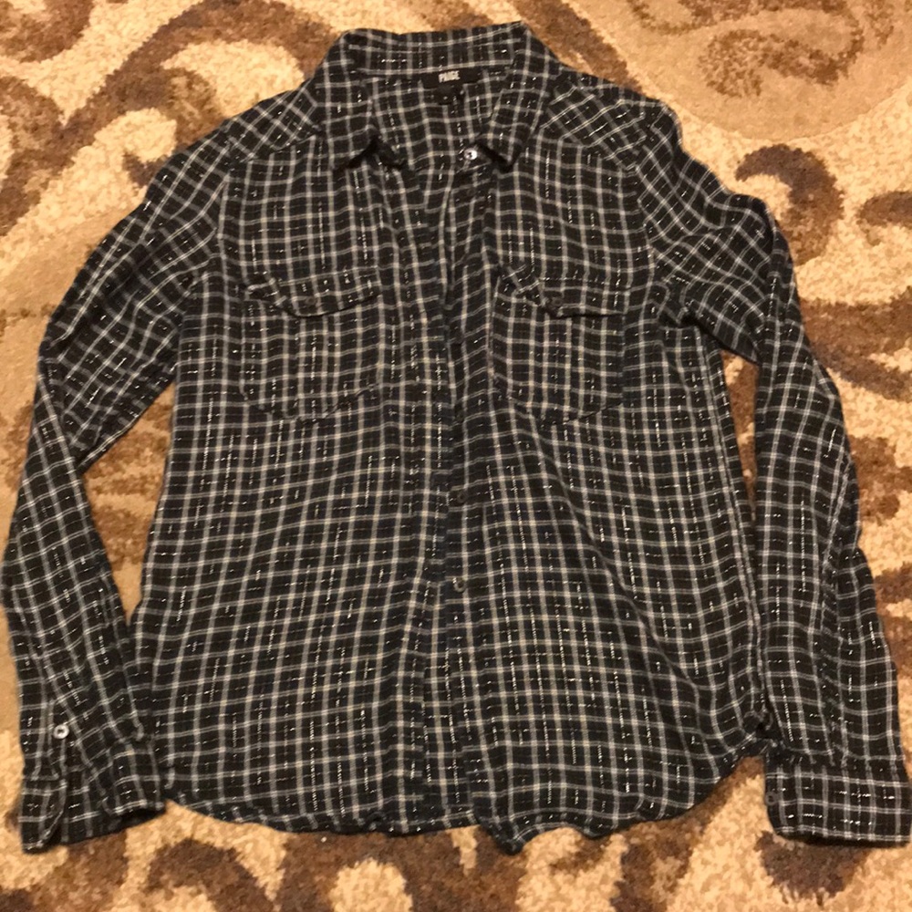 Womens small navy flannel by PAIGE